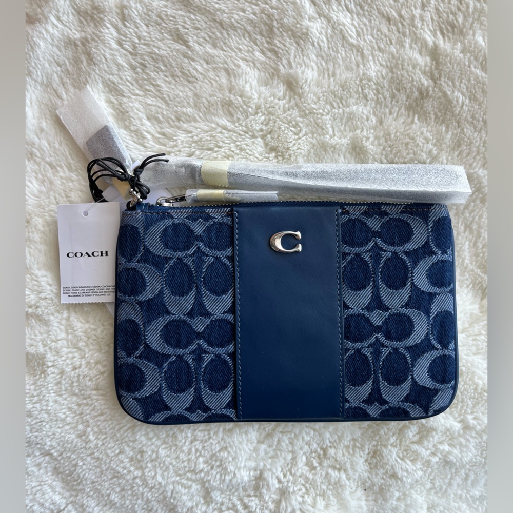 NWT Coach Denim Wristlet